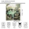Vintage Car Curtains,Retro Rustic Truck Antique Teal Old Truck Sound Dampening Curtains for Kids Livingroom Kitchen Bedroom Curtains, 2 Panels,55x63in view 2