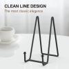 3 Pack 6 Inch Plate Stands for Display Picture - Vinyl Table Top Display, Decorative Metal Frame Holders for Book , Photo and Platter, Tabletop Art, Black 3 Packs view 2