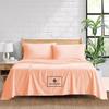 1000-TC King Size 4 Piece Sheet Set - Comfy Sheets - Giza Cotton Hotel Luxury Bed Sheets for Women, Men, Kids & Teens - Deep Pockets Easy-Fits up to 10-12" Mattress (Stripe, Peach) view 1