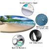 Yaofuren Beach Pattern Table Cloth Cover,Elastic Edge,Suitable for Catering and Kitchen Can Wipe Dining Round Table coverr,Fern Green,for 14" to 16" Round Tables view 4
