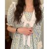 XIEHC Midi Dresses for Women, Bow Short Sleeve, Floral Dress, Green, XL,Women Summer Boho Floral Print view 2