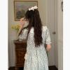 XIEHC Midi Dresses for Women, Bow Short Sleeve, Floral Dress, Green, XL,Women Summer Boho Floral Print view 4