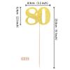 12 PCS Glitter 80th Birthday Centerpiece Sticks Number 80 Cake Toppers Eighty Table Flower Topper Decorations for 80th Birthday Anniversary Party Centerpiece Supplies Gold view 2