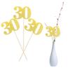 12 PCS Glitter 30th Birthday Centerpiece Sticks Number 30 Cake Toppers Thirty Table Flower Topper Decorations for 30th Birthday Anniversary Party Centerpiece Supplies Gold view 1