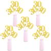 12 PCS Glitter 30th Birthday Centerpiece Sticks Number 30 Cake Toppers Thirty Table Flower Topper Decorations for 30th Birthday Anniversary Party Centerpiece Supplies Gold view 3