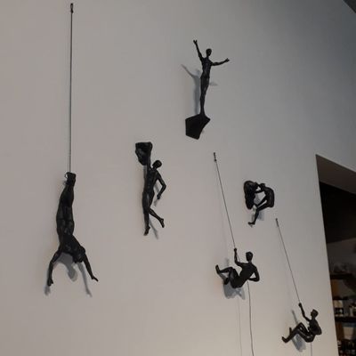 Large x6 Climbing Mans - Wall Sculpture, Climbing Adventurer, Wall Decor, Wall Art, Sculpture, Boho Wall Art, Sculpture Decor, 3D Wall Art