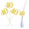 12 PCS Glitter 40th Birthday Centerpiece Sticks Number 40 Cake Toppers Forty Table Flower Topper Decorations for 40th Birthday Anniversary Party Centerpiece Supplies Gold view 1