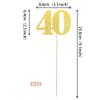 12 PCS Glitter 40th Birthday Centerpiece Sticks Number 40 Cake Toppers Forty Table Flower Topper Decorations for 40th Birthday Anniversary Party Centerpiece Supplies Gold view 2