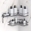 Linkidea Corner Shower Caddy Shelf 2 Tier, Wall Mount Bathroom Shower Organizer with Soap Holder, Adhesive Racks for Inside Shower view 1