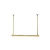 Nordic 1Layer/2-Layer Solid Wood Ceiling Mount Shelf Hanger with Gold Iron Pipe Bracket, Kitchen Restaurant Bar Ceiling Shelf Hanging Flower Rack Decoration Storage Rack view 1