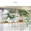 Nordic 1Layer/2-Layer Solid Wood Ceiling Mount Shelf Hanger with Gold Iron Pipe Bracket, Kitchen Restaurant Bar Ceiling Shelf Hanging Flower Rack Decoration Storage Rack view 2