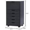 Naomi Home Carly 6-Drawer Craft & Office Storage Cabinet,  Mobile Filing Unit with Wheels, Spacious for Supplies & Documents, Under Desk Fit, 18.8" D x 15.7" W x 41.3" H view 2