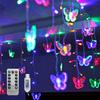 HENGYOU Butterfly Curtain Fairy Lights USB Plug in,8 Modes 120 LED 20FT Firefly Twinkle Timer String Lights with Remote, Waterproof for Bedroom Christmas Wedding Party (Multicolor) view 1