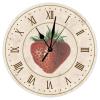 Strawberry Vintage Round Wall Clock 10Inch Round Clocks Rustic Strawberry Fruit Wooden Wall Clocks Battery Operated Wall Clocks Shabby Chic Kitchen Clock for Kitchen Dinning Room Birthday Gift view 1