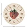 Strawberry Vintage Round Wall Clock 10Inch Round Clocks Rustic Strawberry Fruit Wooden Wall Clocks Battery Operated Wall Clocks Shabby Chic Kitchen Clock for Kitchen Dinning Room Birthday Gift view 2