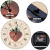 Strawberry Vintage Round Wall Clock 10Inch Round Clocks Rustic Strawberry Fruit Wooden Wall Clocks Battery Operated Wall Clocks Shabby Chic Kitchen Clock for Kitchen Dinning Room Birthday Gift view 3