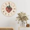 Strawberry Vintage Round Wall Clock 10Inch Round Clocks Rustic Strawberry Fruit Wooden Wall Clocks Battery Operated Wall Clocks Shabby Chic Kitchen Clock for Kitchen Dinning Room Birthday Gift view 4