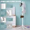 Haddockway Wooden Coat Rack Stand with 8 Hooks New Zealand Pine 3 Adjustable Coat Standing Tree Easy Assembly for Coats, Hats, Scarves and Handbags for Entryway, Hallway, Bedroom, Office, white view 3