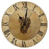 Vintage Fine Wines Quartz Round Wall Clock Silent Battery Operated Wooden Wall Clocks French Fruit Grapes Wall Clock Rustic Farmhouse for Living Room Bedroom Round Clock 12Inch Birthday Gift view 1