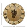 Vintage Fine Wines Quartz Round Wall Clock Silent Battery Operated Wooden Wall Clocks French Fruit Grapes Wall Clock Rustic Farmhouse for Living Room Bedroom Round Clock 12Inch Birthday Gift view 2