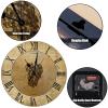 Vintage Fine Wines Quartz Round Wall Clock Silent Battery Operated Wooden Wall Clocks French Fruit Grapes Wall Clock Rustic Farmhouse for Living Room Bedroom Round Clock 12Inch Birthday Gift view 3