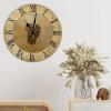 Vintage Fine Wines Quartz Round Wall Clock Silent Battery Operated Wooden Wall Clocks French Fruit Grapes Wall Clock Rustic Farmhouse for Living Room Bedroom Round Clock 12Inch Birthday Gift view 4