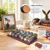 LIUYALO Challenge Coin Display, 6 Row Military Coin Holder Display Rack, Solid Wood Coin Rack Stand Holds 42 Coins with Deep Anti-Slip Grooves, Collector Display for Desk or Shelf view 3
