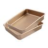 2 Pack Baking Sheet Pans, Deep Size Baking Pan Nonstick Cookie Sheet Brownie Cake Pan Bread Pan Toaster Oven Tray Bakeware, 8.6 x 6.6 x 1.7 Inches view 1