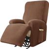 4 pieces Recliner Stretch Sofa Slipcover Recliner Chair Cover Relaxation Armchair Cover with Pockets Soft Polyester Spandex Recliner Cover Slipcover for Living Room Furniture Cover ( Color : #44 ) view 1
