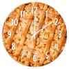 Fruit Pie Dessert Wooden Wall Clock 12Inch Round Clocks Food Kitchen Decor Decorative Wall Clocks Battery Operated Quartz Clock Restaurant Decoration Clock Modern Decor for Bathroom Bedroom view 1