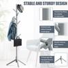 Haddockway Wooden Coat Rack Stand with 8 Hooks New Zealand Pine 3 Adjustable Coat Standing Tree Easy Assembly for Coats, Hats, Scarves and Handbags for Entryway, Hallway, Bedroom, Office view 3
