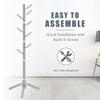 Haddockway Wooden Coat Rack Stand with 8 Hooks New Zealand Pine 3 Adjustable Coat Standing Tree Easy Assembly for Coats, Hats, Scarves and Handbags for Entryway, Hallway, Bedroom, Office view 4