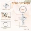Minicremation Cremation Urn Keychain for Ashes Rose Flower Cross Funeral Keepsake Urn Keychain for Human/Pet Ashes Memorial Gift(Silver) view 2