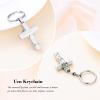Minicremation Cremation Urn Keychain for Ashes Rose Flower Cross Funeral Keepsake Urn Keychain for Human/Pet Ashes Memorial Gift(Silver) view 3