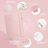JUBTIC Recipe Book to Write in Your Own Recipes,Sprial Hardcover Personal Blank Recipe Book, Make Your Own Family Cookbook with Gold Foil Stickers, Recipe Journal Hold 120 Recipes - Pink view 3