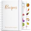 JUBTIC Recipe Book to Write in Your Own Recipes,Sprial Hardcover Personal Blank Recipe Book, Make Your Own Family Cookbook with Gold Foil Stickers, Recipe Notebook Hold 120 recipes - Pearl view 1