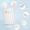 JUBTIC Recipe Book to Write in Your Own Recipes,Sprial Hardcover Personal Blank Recipe Book, Make Your Own Family Cookbook with Gold Foil Stickers, Recipe Notebook Hold 120 recipes - Pearl view 3