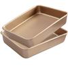 2 Pack Baking Sheet Pans, Deep Size Baking Pan Nonstick Cookie Sheet Brownie Cake Pan Bread Pan Toaster Oven Tray Bakeware, 12.7x10.6x2.4 Inches, Easy Clean & Food Safe (12.7 x 10.6 x 2.4) view 1