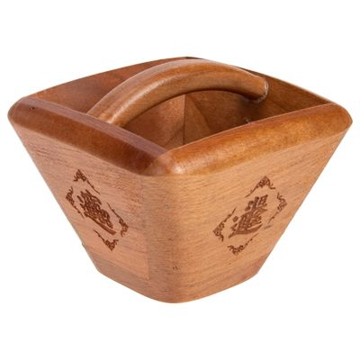 Zerodeko Wooden Rice Bucket Ornament for Home Decor Vintage Holder Decoration for Home and Desktop Adornment Elegant Treasure Basin Design Housewarming