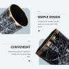 Cabilock Car Decor Marble Pattern Garbage Can Simple Bathroom Trash Bin Lidless Garbage Can Ashtray Open Household Container Wastebasket for Home Office Rooms Black Office Decor view 2