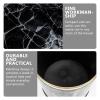 Cabilock Car Decor Marble Pattern Garbage Can Simple Bathroom Trash Bin Lidless Garbage Can Ashtray Open Household Container Wastebasket for Home Office Rooms Black Office Decor view 3