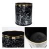 Cabilock Car Decor Marble Pattern Garbage Can Simple Bathroom Trash Bin Lidless Garbage Can Ashtray Open Household Container Wastebasket for Home Office Rooms Black Office Decor view 4