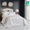 HZ & HY Oversized King Bedspread 128x120 Extra Wide, Quilted Coverlet Bedding Set, Lightweight Thin Comforter, Reversible, Luxurious, 5 Piece, 100% Microfiber, Pure White view 2