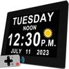 27 Alarms Digital Talking Clock with Loud Voice Time Date, Auto DST, 20 Custom Reminders, 10-Level Dimmer, Sleep Trainer, Speaking Day Date Calendar Clock for Seniors Dementia Alzheimers- with Remote view 1