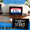 27 Alarms Digital Talking Clock with Loud Voice Time Date, Auto DST, 20 Custom Reminders, 10-Level Dimmer, Sleep Trainer, Speaking Day Date Calendar Clock for Seniors Dementia Alzheimers- with Remote view 2