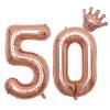 40 Inch Rose Gold Number 50 Balloons With Crown, 50th Birthday Balloon for Men and Women, 50th Birthday Decorations, Wedding Anniversar Celebration Decoration Balloons. (Rose Gold) view 1