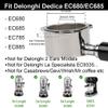 51mm Bottomless Portafilter 3 ears Only Compatible with Delonghi Dedica EC680/EC685 | Filter Basket 0.3mm Pores view 2