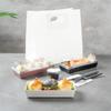Restaurantware Matsuri Vision 7 x 2.8 x 1.4 Inch Sushi Trays 100 Greaseproof Sushi Packaging Boxes - Lids Sold Separately Disposable White Paper Sushi Containers For Appetizers Or Desserts view 4
