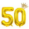 40 Inch Gold Number 50 Balloons With Crown, 50th Birthday Balloon for Men and Women, 50th Birthday Decorations, Wedding Anniversar Celebration Decoration Balloons. (Gold) view 1