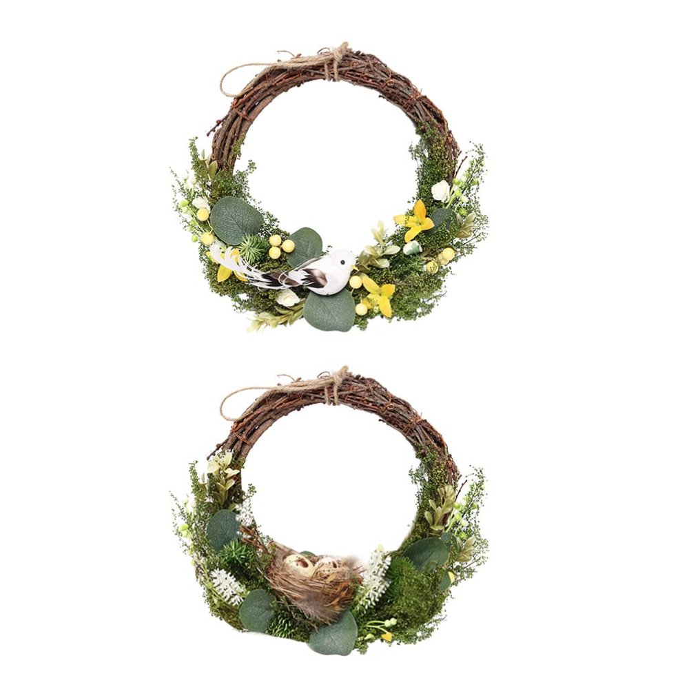 2pcs Artificial Garland Door Hanging Wreath Wedding Garland Decorative Simulated Flower Wreath Pendant Adornment Wedding Creative Home